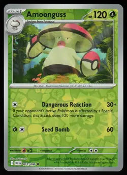 Amoonguss 011/086 Uncommon Black Bolt Pokemon Reverse Holo Near Mint - Image 1