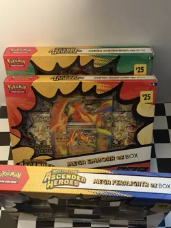 Pokemon TCG ASCENDED HEROES Mega ex Box Lot Of 3 Meganium Emboar Feraligatr - Image 2