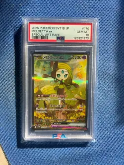 Pokemon Meloetta EX Card SAR 170/086, SV11B, Black Bolt Holo, Psa 10 Jp - Image 1