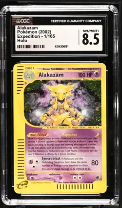 Pokemon Alakazam TCG Expedition Base Set Holo Card 1/165 CGC 8.5 - Image 1