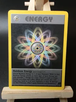 LP Rainbow Energy Rare 80/82 Team Rocket Vintage WOTC Pokemon TCG Card - Image 1