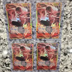 Bandai One Piece Card Game Portgas D. Ace OP02-013 Lot 4 English Special Foil - Image 1