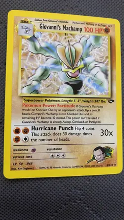 1995-2000 Pokemon Card: Giovanni’s Machamp Rare Holo 6/132 - Image 2