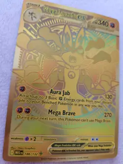 Mega Lucario EX Gold Mega Hyper Rare Card 188/132 Pokemon TCG Mega Evolution LP - Image 4