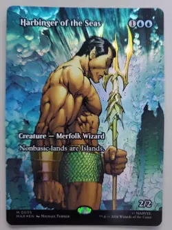 MTG Harbinger of the Seas Marvel Universe Eternal-Legal Foil Borderless Mythic - Image 1