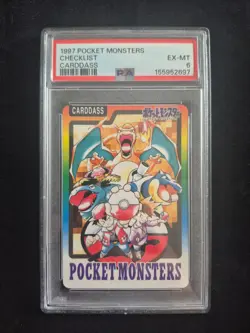 1997 Pocket Monsters Carddass Checklist - Graded PSA 6 (EX-MT) - Image 1