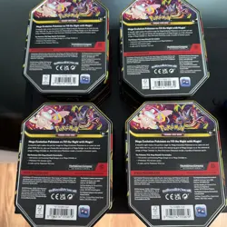 Lot of 4 Empty Pokemon TCG Mega Moonlit Collector Tins 2 Clefairy 2 Gengar - Image 2