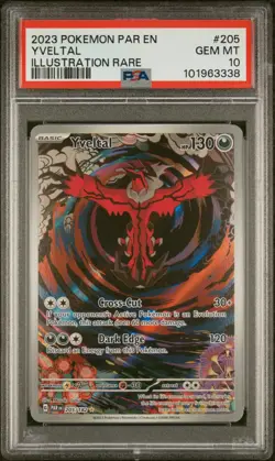 2023 Pokemon Paradox Rift Yveltal 205/182 PSA 10 - Image 1