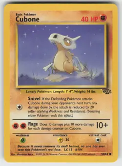 Cubone Jungle 50/64 Common LP Pokemon - Image 1