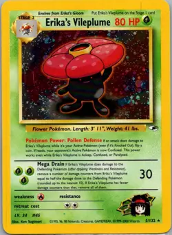 Erika's Vileplume 5/132 Holo Rare Gym Heroes Pokemon Unlimited Holo NM- - Image 1