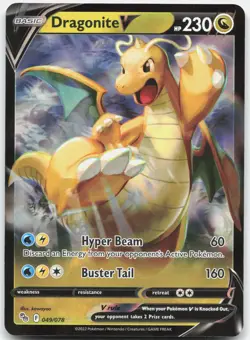 Dragonite V 049/078 Holo V Rare Pokemon GO Pokemon Near Mint - Image 1