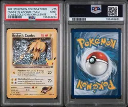 PSA 9 Rocket's Zapdos 15/132 Pokemon Celebrations Classic Collection 2021 Holo - Image 3