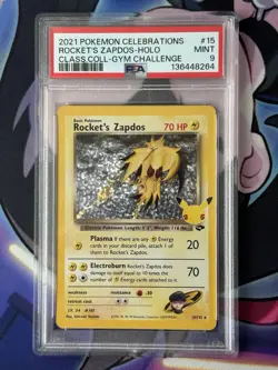 PSA 9 Rocket's Zapdos 15/132 Pokemon Celebrations Classic Collection 2021 Holo - Image 4