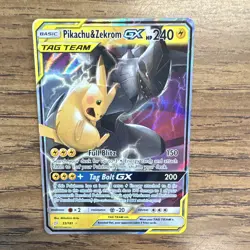 The Pokemon Company Pikachu & Zekrom GX 33/181 Team Up TAG TEAM Holo 240 HP Eng… - Image 3
