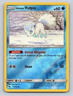Alolan Vulpix 53/214 Common Lost Thunder Pokemon Reverse Holo NM - Image 1
