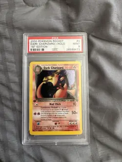 2000 Pokemon Team Rocket First Edition Dark Charizard Holo #4/82 PSA 9 - Image 1