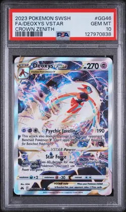 2023 POKEMON SWORD & SHIELD CROWN ZENITH #GG46 FULL ART/DEOXYS VSTAR PSA 10 - Image 1