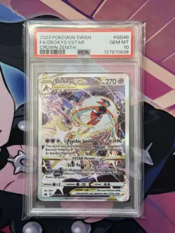 2023 POKEMON SWORD & SHIELD CROWN ZENITH #GG46 FULL ART/DEOXYS VSTAR PSA 10 - Image 4