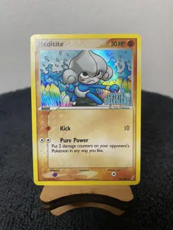 Meditite Reverse Holo 56/100 Crystal Guardians Pokemon TCG LP - Image 3