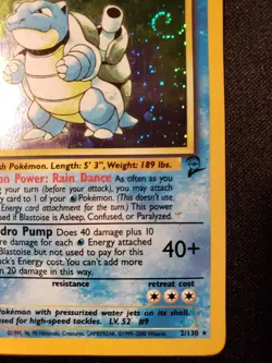 Blastoise 2/130 Holo Rare Base Set 2 Pokemon Holo Moderately Played - Image 4