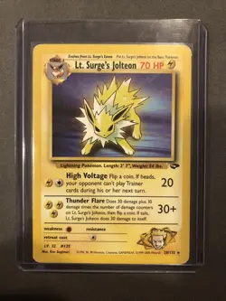 Pokemon TCG Lt. Surge's Jolteon Gym Challenge 28 Regular Rare LP-P - Image 1