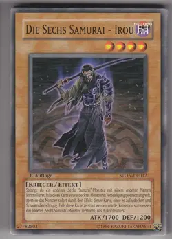 YU-GI-OH Die Sechs Samurai Irou Common STON-DE012 - Image 1