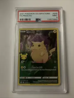 2021 Pokemon TCG Celebrations Pikachu VMAX 005/025 PSA9 - Image 1