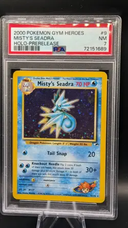 2000 Pokemon - Gym Heroes - Misty's Seadra - Holo - Prerelease - PSA 7 - Image 2