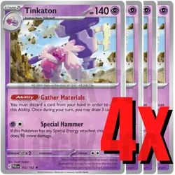 4x Tinkaton 105/193 x4 - Paldea Evolved - Pokemon TCG - Holo Rare - NM - Image 1