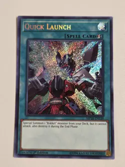 Quick Launch MP18-EN139 Secret Rare Yugioh Mega Tin Pack 1st Edition NM/M - Image 1