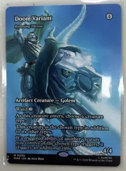 Doom Variant - Roaming Throne (Borderless) Mythic MTG Marvel Super Heroes - Image 1