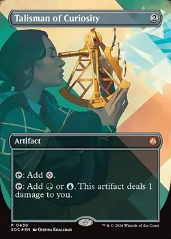 Talisman of Curiosity-Secrets Of Strixhaven Commander-Borderless-Foil-430-NM - Image 1