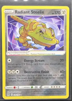 Radiant Steelix 124/196 Lost Origin Holo Rare Pokemon 2022 - Image 1