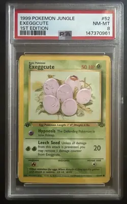 1999 Pokemon Jungle Exeggcute 1st Edition #52 PSA 8 NM-MT - Image 2