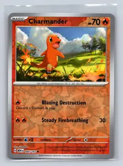 Charmander 004/165 (Reverse Cosmos Holo) Promo Pokemon NM - Image 1