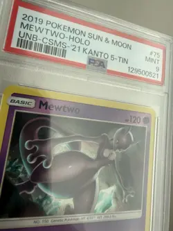 🌀Mewtwo 75/214 Cosmos Holo Pokemon (Costco Exclusive) HD GALAXY SWIRL🌀 PSA 9 - Image 5