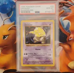 WOTC Pokemon PSA 10 1999 Base Set Shadowless Drowzee 49/102 English Regular - Image 1