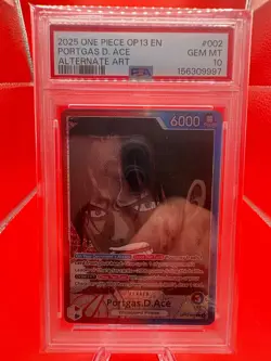 One Piece - OP13-002 Alternate Art Leader - Portgas.D.Ace - PSA 10 - Image 1