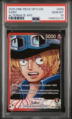 2025 ONE PIECE OP13-CARRYING ON HIS WILL ALTERNATE ART #004 SABO PSA 10 - Image 1