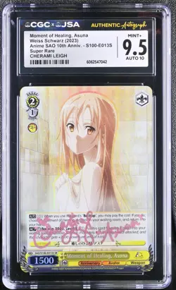 Weiss Schwarz Moment of Healing Asuna SOA SWORD ART Cherami Leigh Signed CGC 9.5 - Image 1