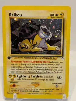 Raikou 13/64 1st Edition Neo Revelation Pokemon Card SWIRL - Image 1