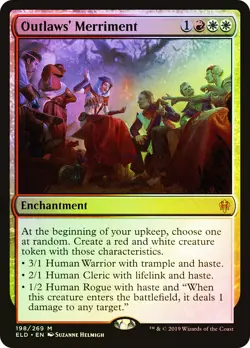 MTG FOIL Outlaws' Merriment - Throne of Eldraine #198 - Image 1