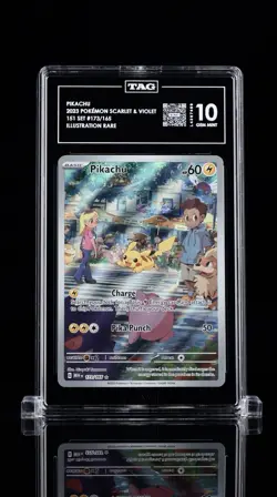 TAG 10 Pikachu #173/165 IR 2023 POKEMON SV 151 | W/ CUSTOM SLAB STICKER & CASE - Image 2