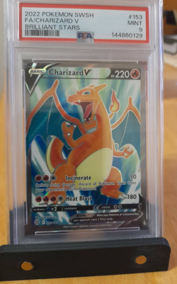 Pokemon 2022 Charizard. 153/172 Brilliant Stars. PSA 9 - Image 1
