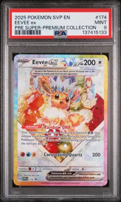 2025 POKEMON SVP EN-SV BLACK STAR PROMO #174 EEVEE EX PSA 9 - Image 1