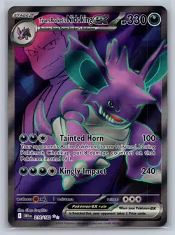 Team Rocket's Nidoking ex 216/182 Ultra Rare Destined Rivals Pokemon Near Mint - Image 1