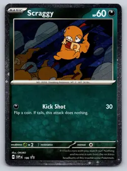 Scraggy 186 Holo Promo Scarlet & Violet Promo Pokemon Holo Near Mint - Image 1