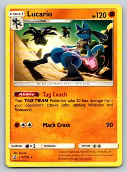 Lucario 117/236 Rare Unified Minds Pokemon Near Mint - Image 1