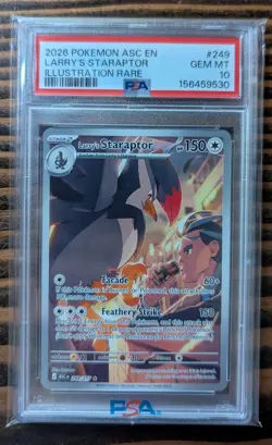 Pokemon 2026 Larry's Staraptor 249/217 IR Ascended Heroes GEM MINT PSA 10 - Image 1