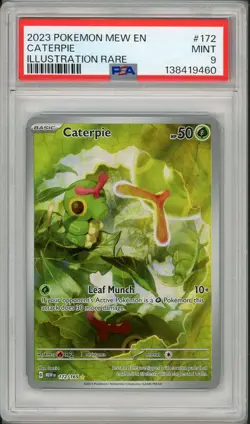 2023 Pokemon MEW 151 Caterpie Illustration Rare #172 PSA 9 - Image 1